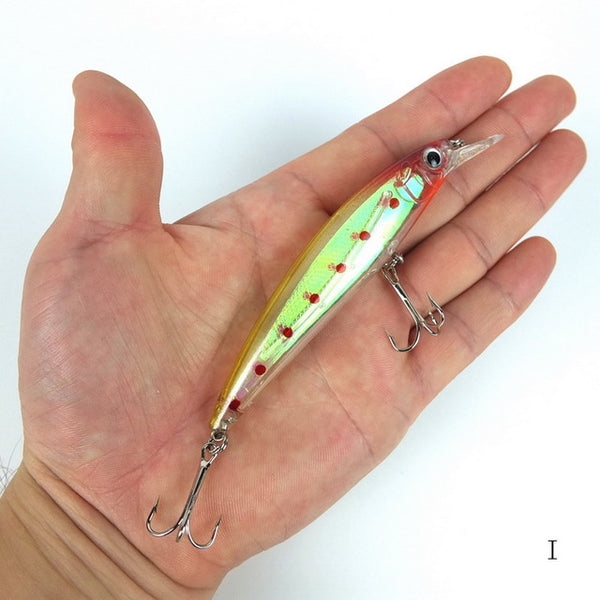 1PCS Laser Minnow Fishing Lure 11CM 13G pesca hooks fish wobbler tackle crankbait artificial japan hard bait swimbait