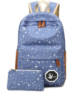 2017 Hot Luggage Fashion Star Women Men Canvas Backpack Schoolbags School Bag For girl Boy Teenagers Casual Travel bags Rucksack