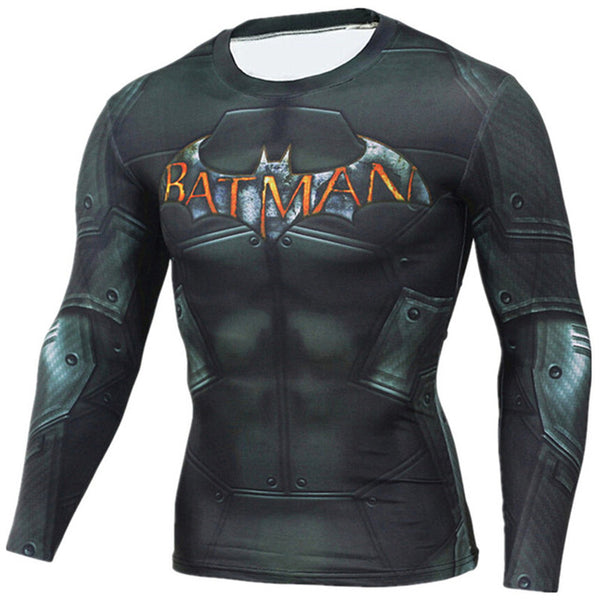 Hot Sale Fitness MMA Compression Shirt Men Anime Bodybuilding Long Sleeve Crossfit 3D Superman Punisher T Shirt Tops Tees