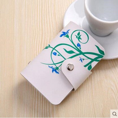 24 Slot Hot Sale PU Leather the card cover of Flower Pattern Business Credit Card Holder Wallet Free Shipping PY089