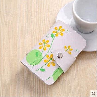 24 Slot Hot Sale PU Leather the card cover of Flower Pattern Business Credit Card Holder Wallet Free Shipping PY089