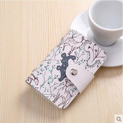 24 Slot Hot Sale PU Leather the card cover of Flower Pattern Business Credit Card Holder Wallet Free Shipping PY089