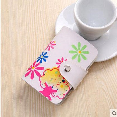 24 Slot Hot Sale PU Leather the card cover of Flower Pattern Business Credit Card Holder Wallet Free Shipping PY089