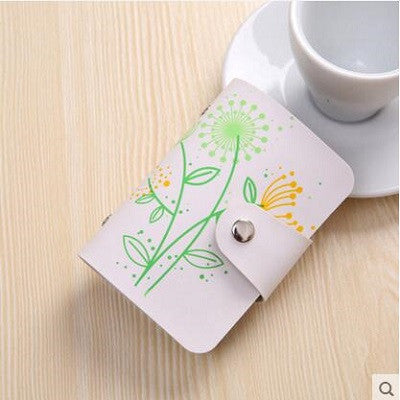 24 Slot Hot Sale PU Leather the card cover of Flower Pattern Business Credit Card Holder Wallet Free Shipping PY089