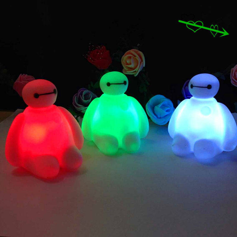 New 7 Color Changing Colorful Bedside Night Lamp Light luminaria Toy Big Hero 6 Baymax toys Figures