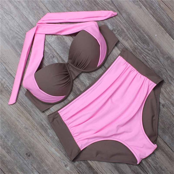 BANDEA bikinis women swimsuit push up swimwear  2017 halter bikini summer beach wear print bathing suit HA808