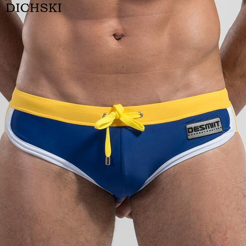 DICHSKI 2017 Men 's Triangle Swimwear Underwear Male Swimming Trunks Patchwork Color Beachwear Sexy Briefs High Quality Shorts