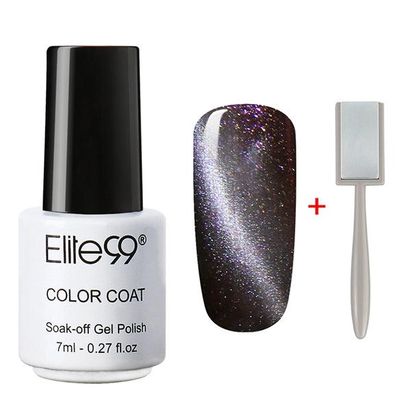 Elite99 3D Cat Eyes UV Gel Polish 7ml Soak Off LED UV Gel Nail Polish Magnetic Gel Lacquer with Magnet Stick for UV Polish