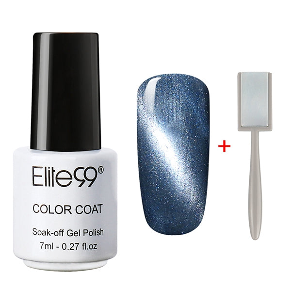 Elite99 3D Cat Eyes UV Gel Polish 7ml Soak Off LED UV Gel Nail Polish Magnetic Gel Lacquer with Magnet Stick for UV Polish