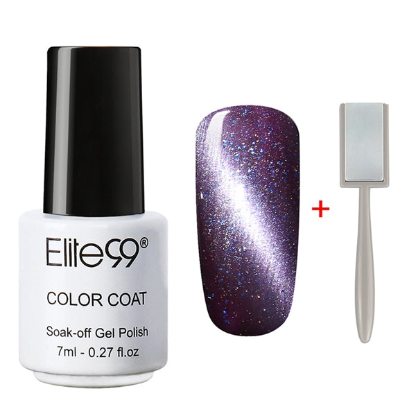 Elite99 3D Cat Eyes UV Gel Polish 7ml Soak Off LED UV Gel Nail Polish Magnetic Gel Lacquer with Magnet Stick for UV Polish