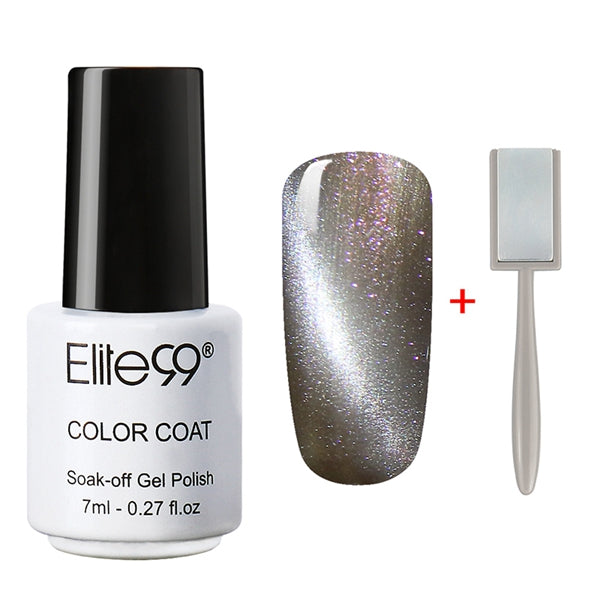 Elite99 3D Cat Eyes UV Gel Polish 7ml Soak Off LED UV Gel Nail Polish Magnetic Gel Lacquer with Magnet Stick for UV Polish