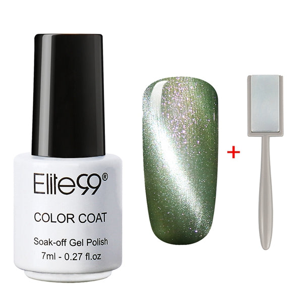 Elite99 3D Cat Eyes UV Gel Polish 7ml Soak Off LED UV Gel Nail Polish Magnetic Gel Lacquer with Magnet Stick for UV Polish