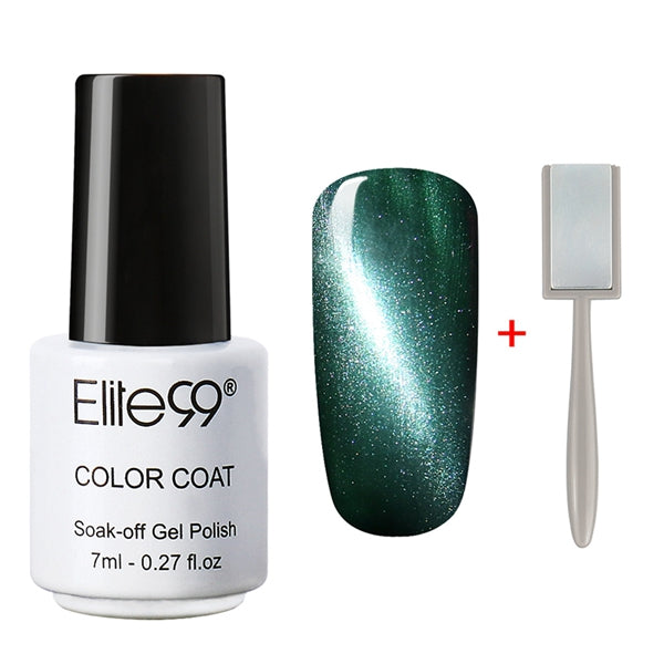 Elite99 3D Cat Eyes UV Gel Polish 7ml Soak Off LED UV Gel Nail Polish Magnetic Gel Lacquer with Magnet Stick for UV Polish