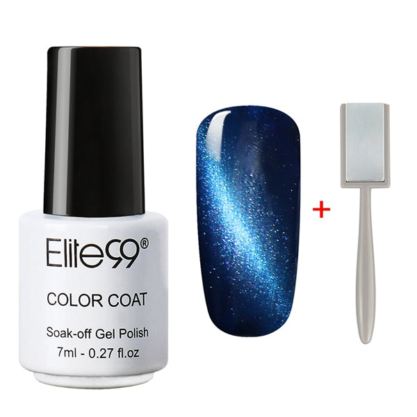 Elite99 3D Cat Eyes UV Gel Polish 7ml Soak Off LED UV Gel Nail Polish Magnetic Gel Lacquer with Magnet Stick for UV Polish