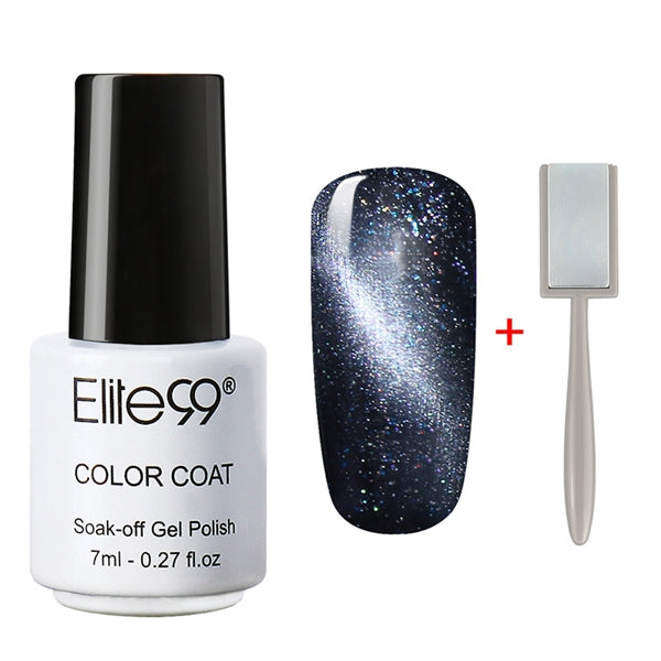 Elite99 3D Cat Eyes UV Gel Polish 7ml Soak Off LED UV Gel Nail Polish Magnetic Gel Lacquer with Magnet Stick for UV Polish