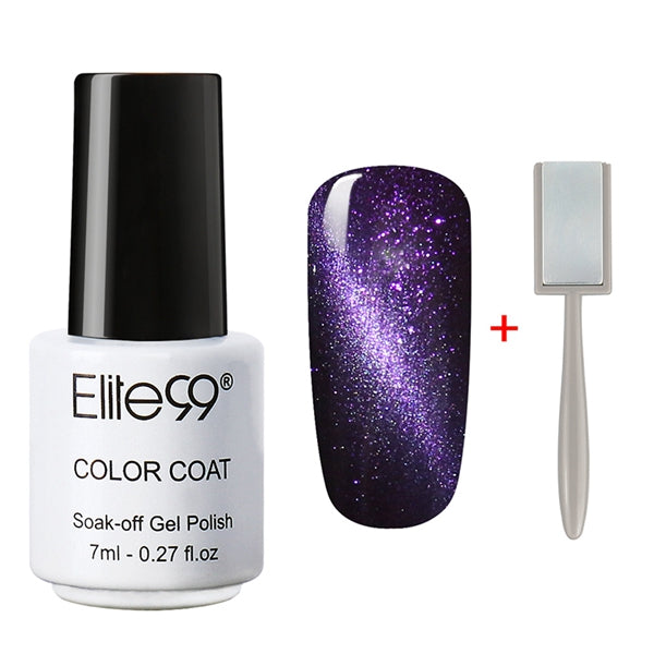 Elite99 3D Cat Eyes UV Gel Polish 7ml Soak Off LED UV Gel Nail Polish Magnetic Gel Lacquer with Magnet Stick for UV Polish