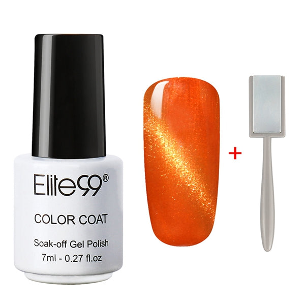 Elite99 3D Cat Eyes UV Gel Polish 7ml Soak Off LED UV Gel Nail Polish Magnetic Gel Lacquer with Magnet Stick for UV Polish