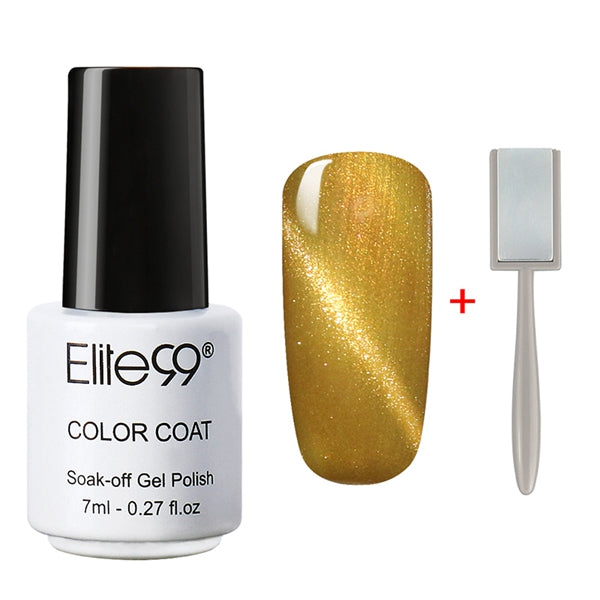 Elite99 3D Cat Eyes UV Gel Polish 7ml Soak Off LED UV Gel Nail Polish Magnetic Gel Lacquer with Magnet Stick for UV Polish