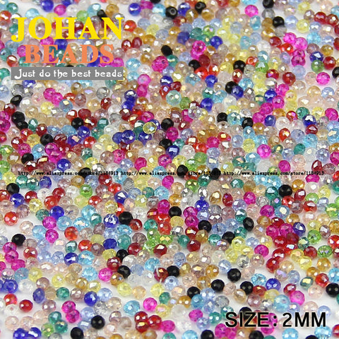 JHNBY Flat Round Shape Upscale Austrian crystals 2mm 200pcs loose beads color ball supply bracelet necklace Jewelry Making DIY