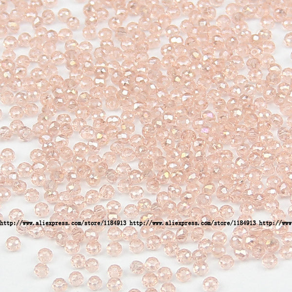 JHNBY Flat Round Shape Upscale Austrian crystals 2mm 200pcs loose beads color ball supply bracelet necklace Jewelry Making DIY