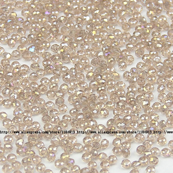 JHNBY Flat Round Shape Upscale Austrian crystals 2mm 200pcs loose beads color ball supply bracelet necklace Jewelry Making DIY