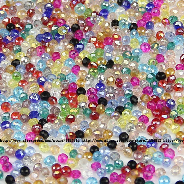 JHNBY Flat Round Shape Upscale Austrian crystals 2mm 200pcs loose beads color ball supply bracelet necklace Jewelry Making DIY