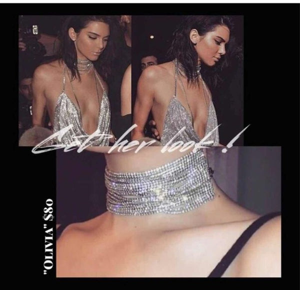 New Fashion Women 2017 Chocker Constraints Rhinestone Crystal Personality Neck Long  Chain Pendant Choker Necklaces Jewelry