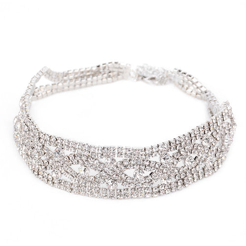 New Fashion Women 2017 Chocker Constraints Rhinestone Crystal Personality Neck Long  Chain Pendant Choker Necklaces Jewelry