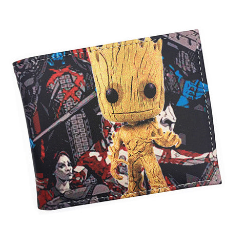 Free Shipping PU Short Wallet Guardians of The Galaxy Wonder Women Walking Dead Dragon Ball Z Bombshells Anime Purse