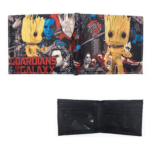 Free Shipping PU Short Wallet Guardians of The Galaxy Wonder Women Walking Dead Dragon Ball Z Bombshells Anime Purse