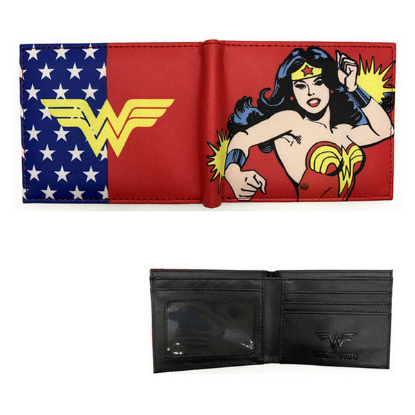 Free Shipping PU Short Wallet Guardians of The Galaxy Wonder Women Walking Dead Dragon Ball Z Bombshells Anime Purse