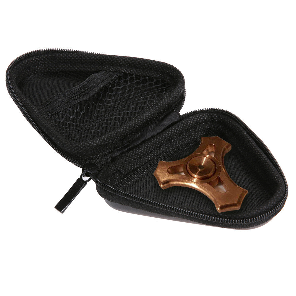 Fidget Spinner Protect Case Leather Flip Type Fingertip Gyro Triangle Box Hand Spinner Earphone Dustproof EVA Storage Box Black