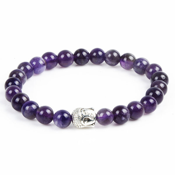 Chanfar Antique Silver Plated Buddha Bracelet Tiger Eye Lava Natural Stone Bracelet Bangle Women Men Jewelry Pulseras 2016