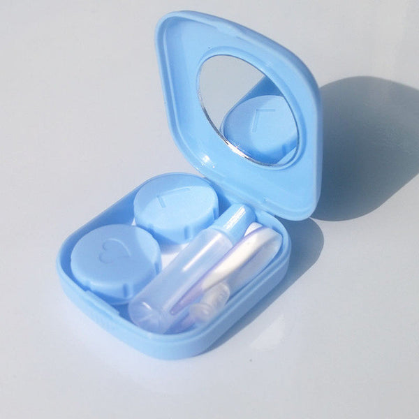 New Mini Square Contact Lens Case Travel Kit Easy Carry Mirror Container Holder