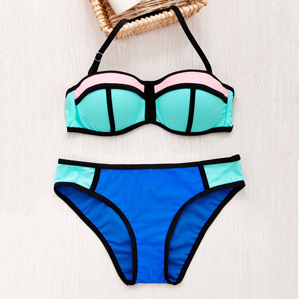 Sexy women swimsuit bikini set push up 2017 nylon brazilian beach female swimwear summer sport swim wear bathing suit biquini