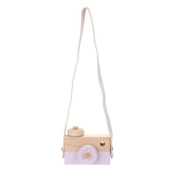 Baby Kids Lovely Wooden Toy Camera Birthday Gift Creative Neck Camera Photography Prop Decor for Children Toy Cameras