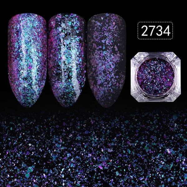 12 Colors Starry Sky Nail Glitters Powder 1 Box Gorgeous Nail Art Dust Shinning Sequins Nail Art Decorations