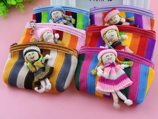 M070  Smll Creative Women Purses  Fashionable Cute Colorful Little Wood Girl Zero Wallet Purses Girl Women Gift Wholesale