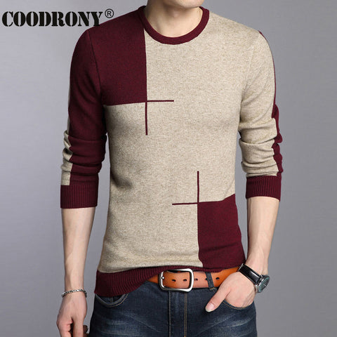 COODRONY 2017 Winter New Arrivals Thick Warm Sweaters O-Neck Wool Sweater Men Brand-Clothing Knitted Cashmere Pullover Men 66203