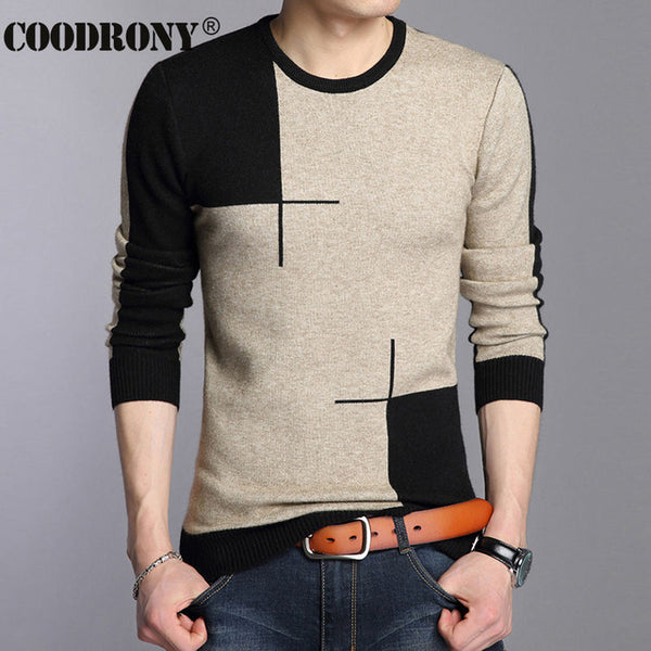 COODRONY 2017 Winter New Arrivals Thick Warm Sweaters O-Neck Wool Sweater Men Brand-Clothing Knitted Cashmere Pullover Men 66203