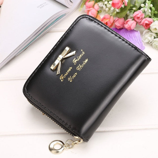 2017 High quality Brand Wallet Women Bowknot Small Purse PU Artificial Leather Wallet Female Zipper Coin Purse Wallet overwatch