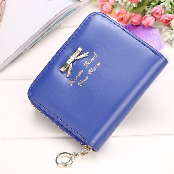 2017 High quality Brand Wallet Women Bowknot Small Purse PU Artificial Leather Wallet Female Zipper Coin Purse Wallet overwatch