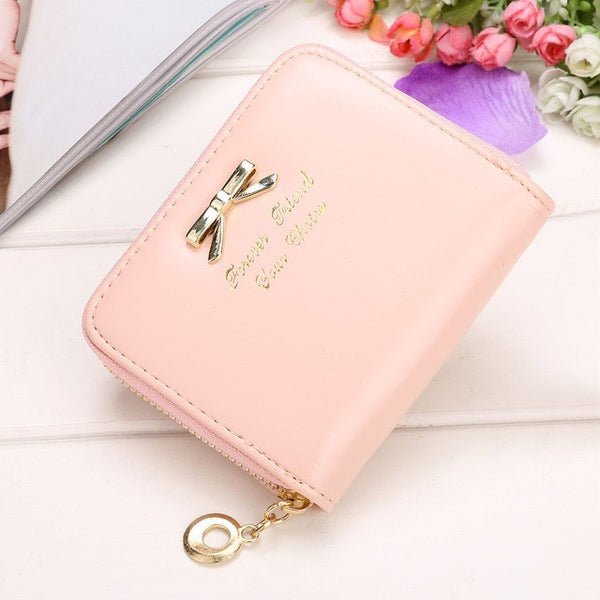 2017 High quality Brand Wallet Women Bowknot Small Purse PU Artificial Leather Wallet Female Zipper Coin Purse Wallet overwatch