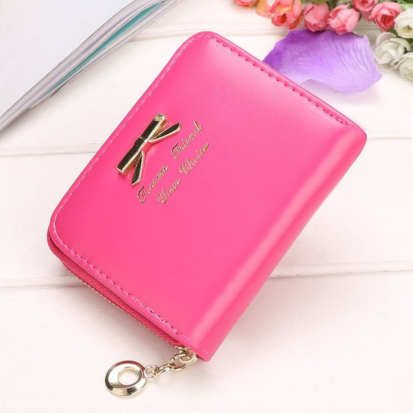 2017 High quality Brand Wallet Women Bowknot Small Purse PU Artificial Leather Wallet Female Zipper Coin Purse Wallet overwatch