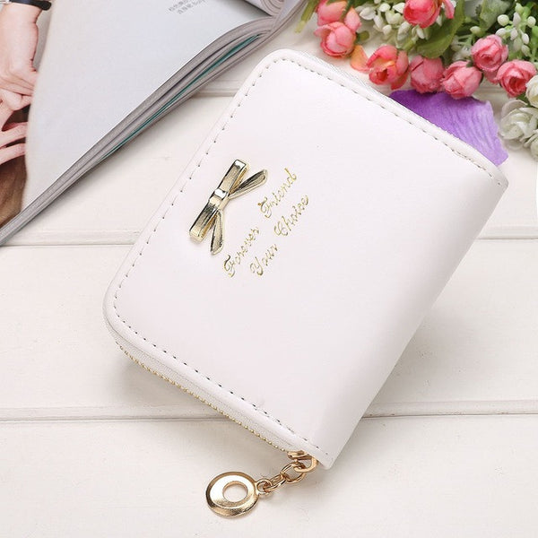 2017 High quality Brand Wallet Women Bowknot Small Purse PU Artificial Leather Wallet Female Zipper Coin Purse Wallet overwatch