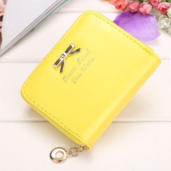 2017 High quality Brand Wallet Women Bowknot Small Purse PU Artificial Leather Wallet Female Zipper Coin Purse Wallet overwatch