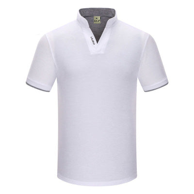 Q.E.J New 2016 Brand Solid Color Stand collar polo Shirt Summer  Men Casual Short-sleeve Slim Fit Men Polo Shirt Clothing