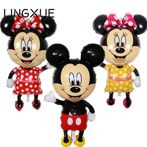 New! 112*64cm Red bowknot Mickey Minnie foil Balloons Classic kids Toys Birthday Wedding Party inflatable air balloons