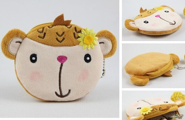 Wholesale Kawaii Cartoon UP 20Models 10CM Coin BAG Purse Wallet ; Plush Cotton HAND BAG ; KEY BAG ;  Pocket BAG Pouch Case