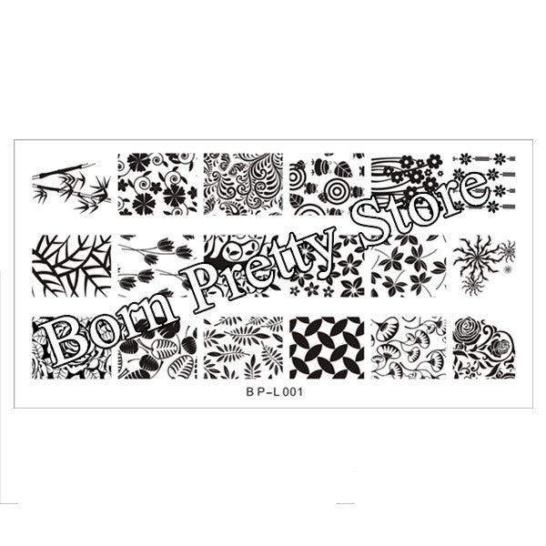 Born Pretty Nail Stamping Plates Lace Flower Animal Pattern Nail Art Stamp Stamping Template Image Plate Stencil Nails Tool